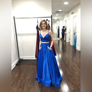 Royal Blue prom Dress with Pockets